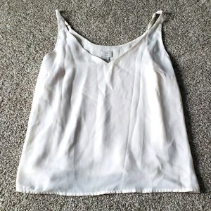 Simple cream silk tank